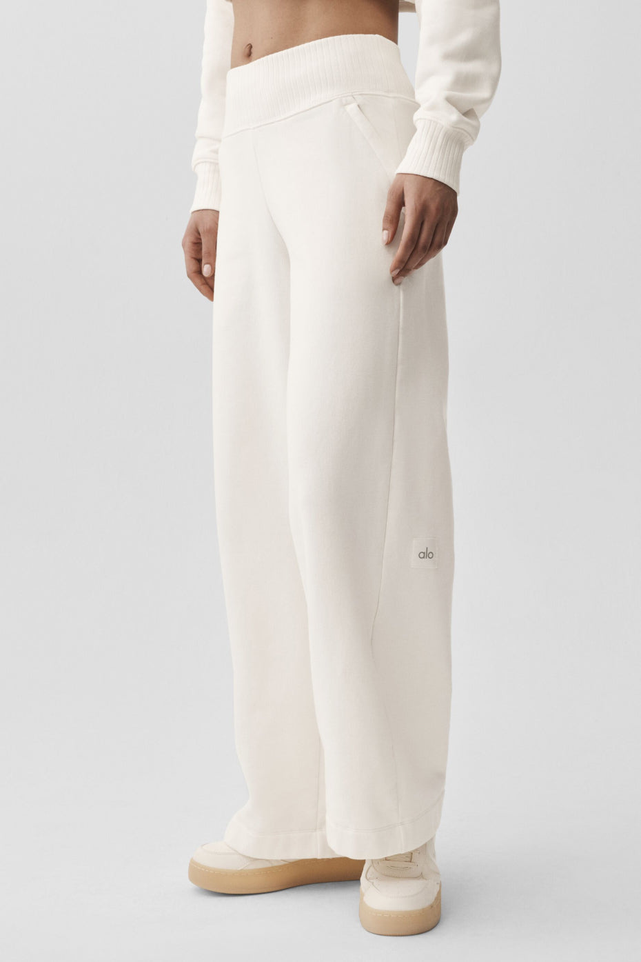 alo Serenity Wide Leg Sweatpant - Ivory