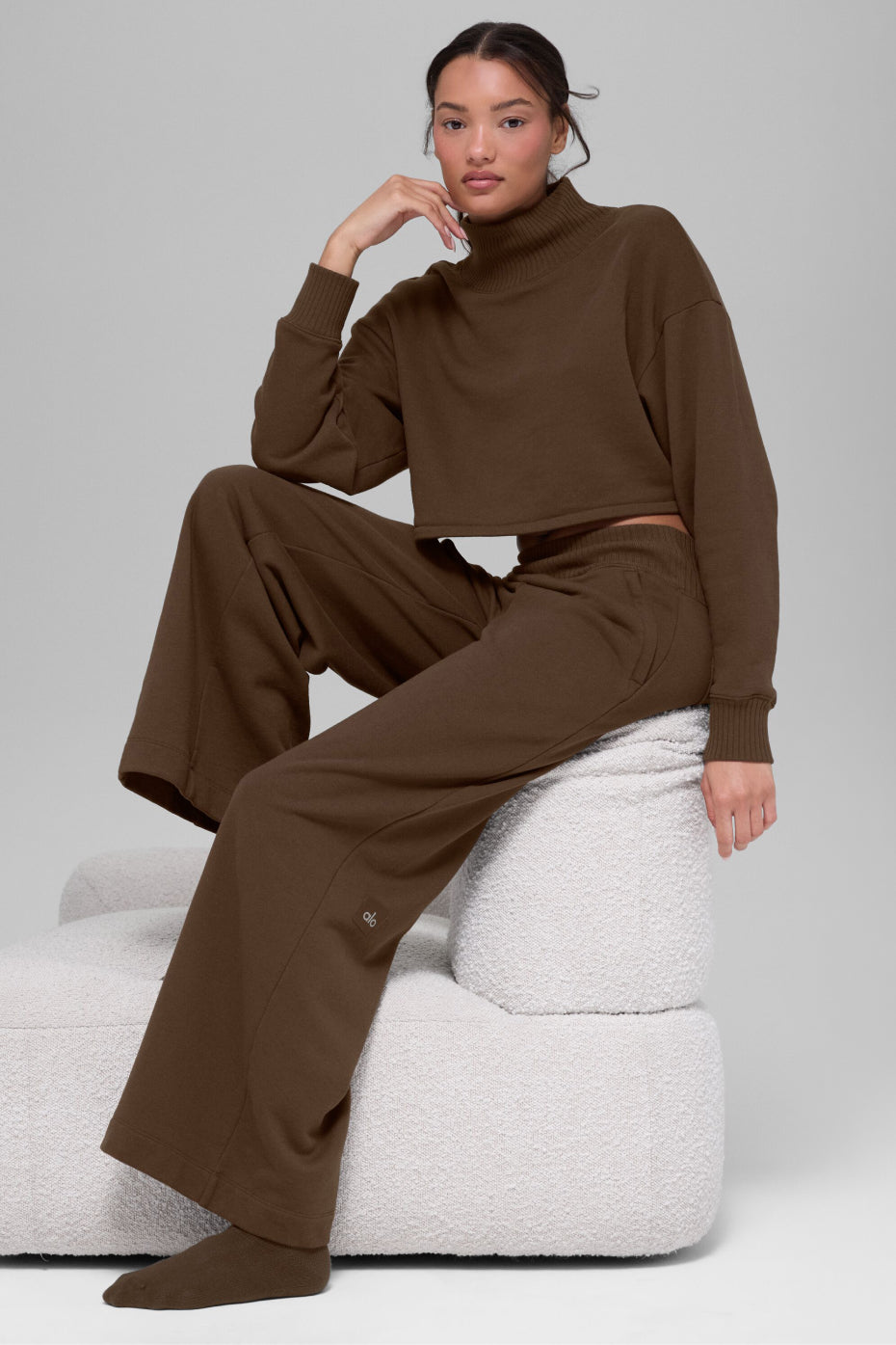 alo Serenity Wide Leg Sweatpant - Espresso