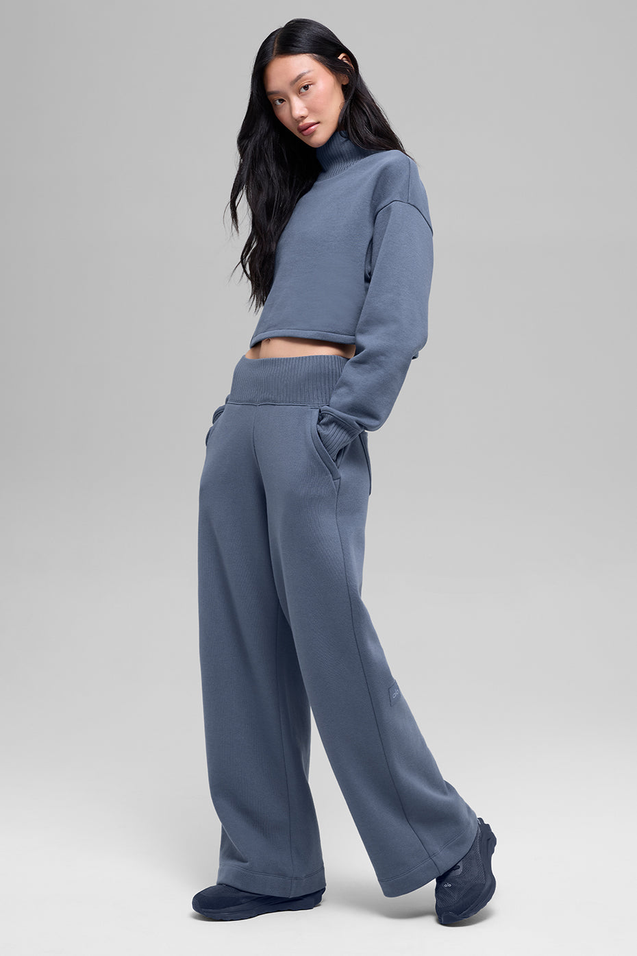 alo Serenity Wide Leg Sweatpant - Bluestone