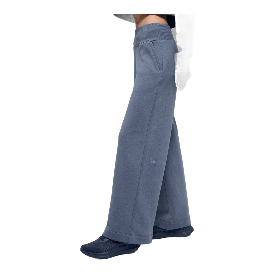 alo Serenity Wide Leg Sweatpant - Bluestone