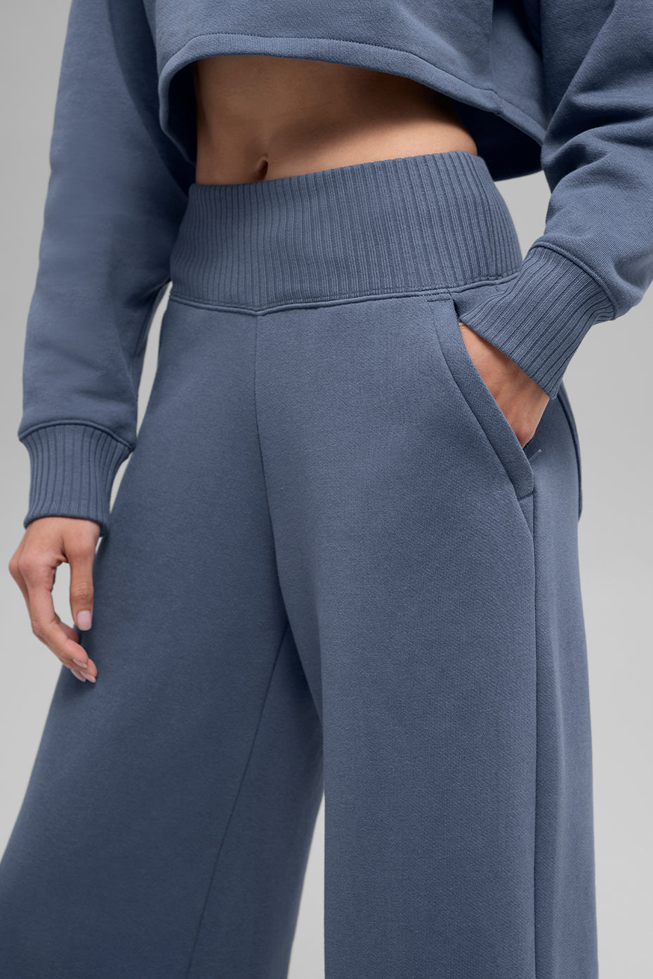 alo Serenity Wide Leg Sweatpant - Bluestone