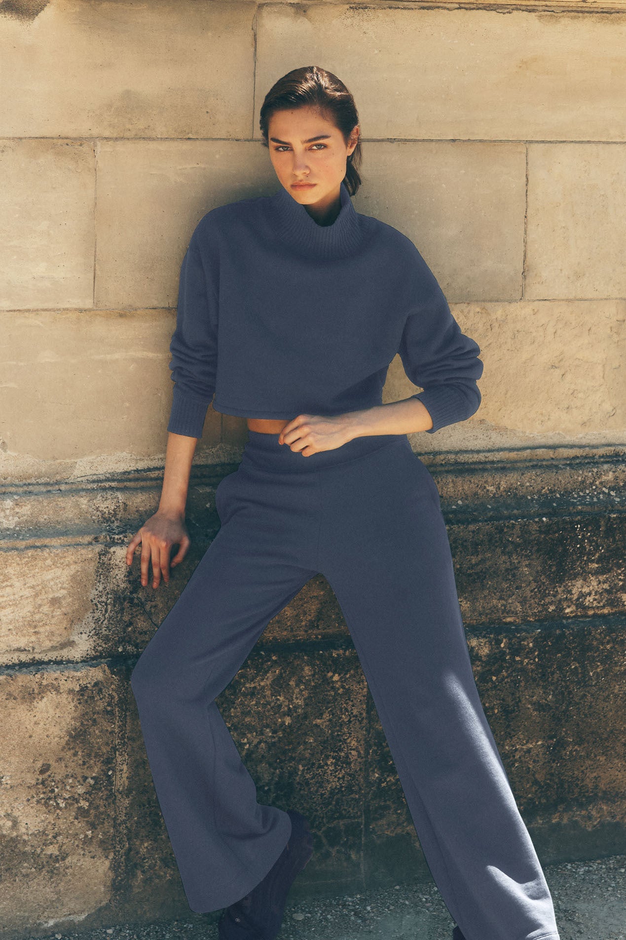 alo Serenity Wide Leg Sweatpant - Bluestone