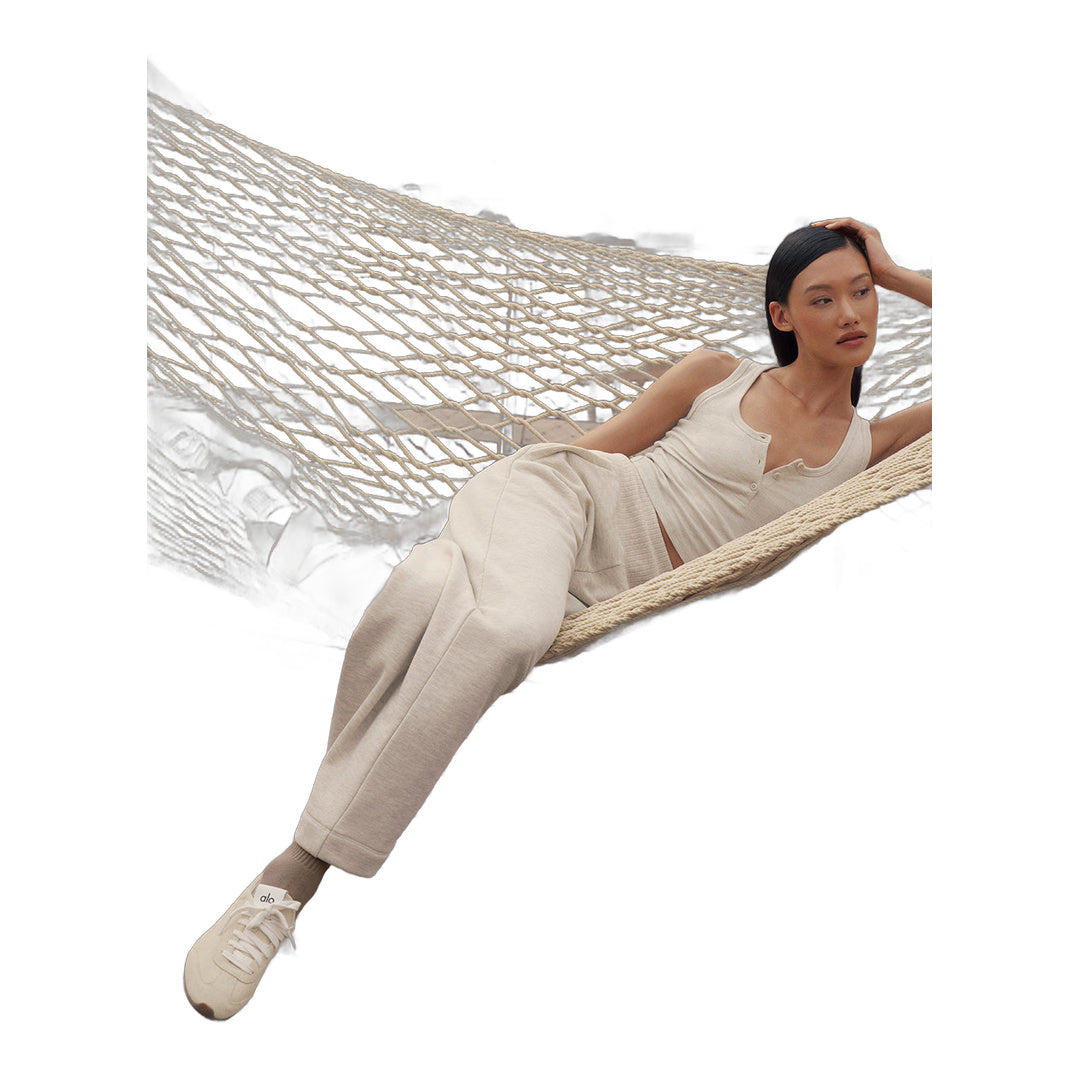 alo Serenity Wide Leg Sweatpant - Oatmeal Heather