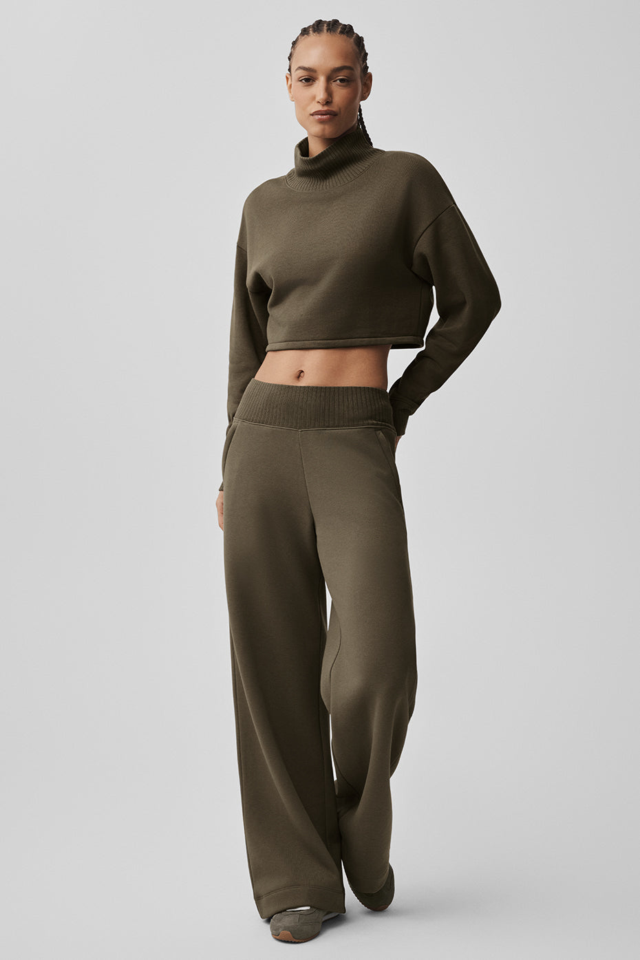 alo Serenity Wide Leg Sweatpant - Olive Tree