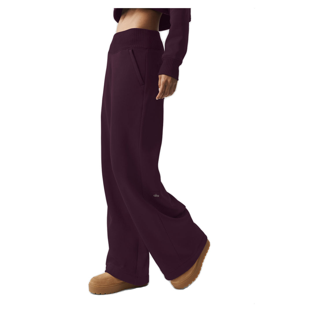 ALO Serenity Wide Leg Sweatpant - Rich Bordeaux