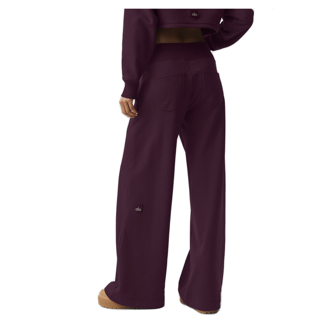 ALO Serenity Wide Leg Sweatpant - Rich Bordeaux