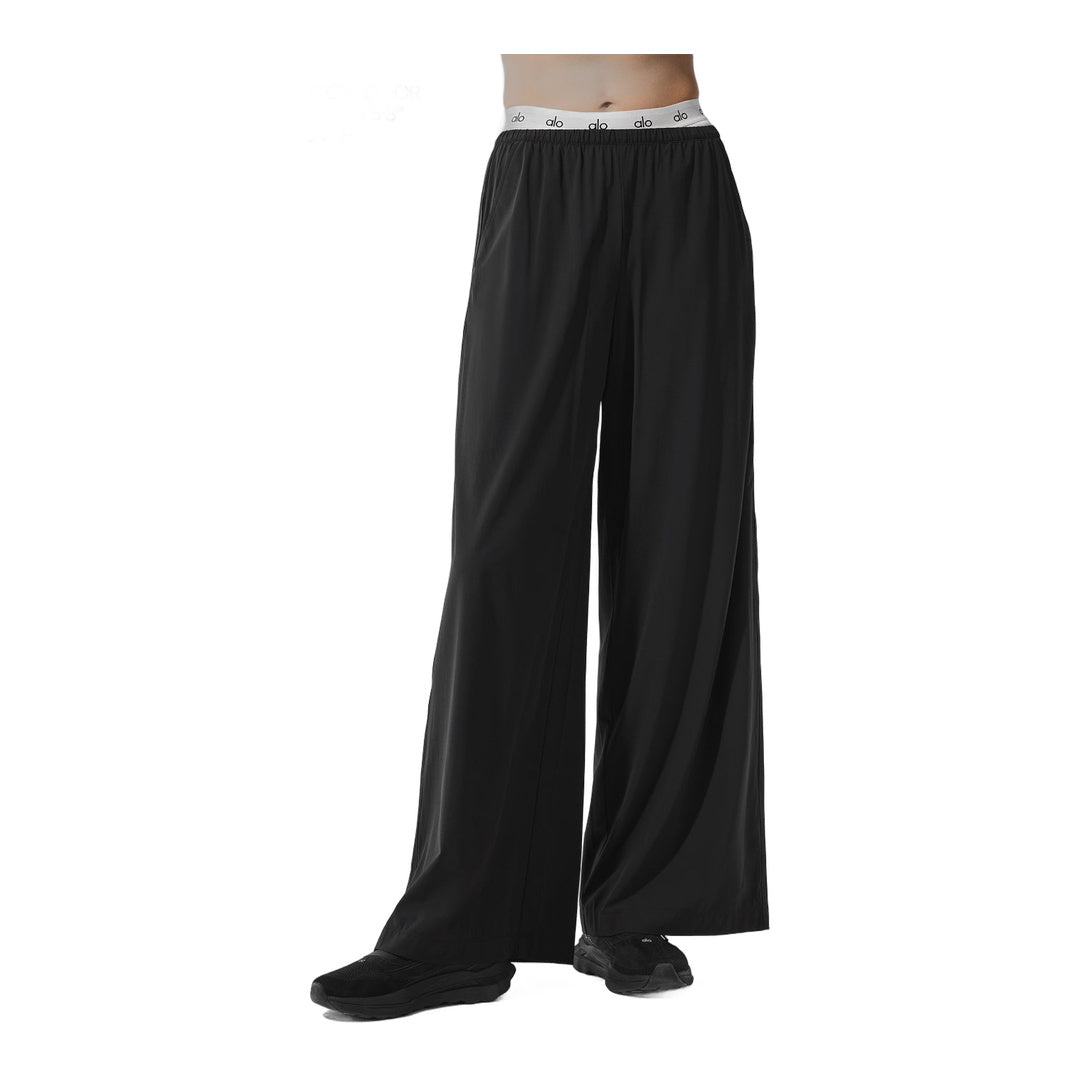 alo Breezy Wide Leg Pant (Long) - Black