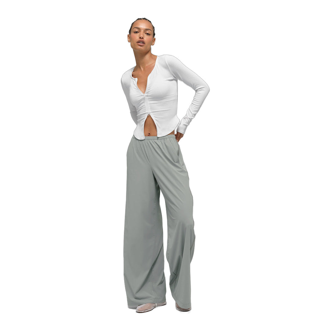 alo Breezy Wide Leg Pant (Long) - Lunar Grey