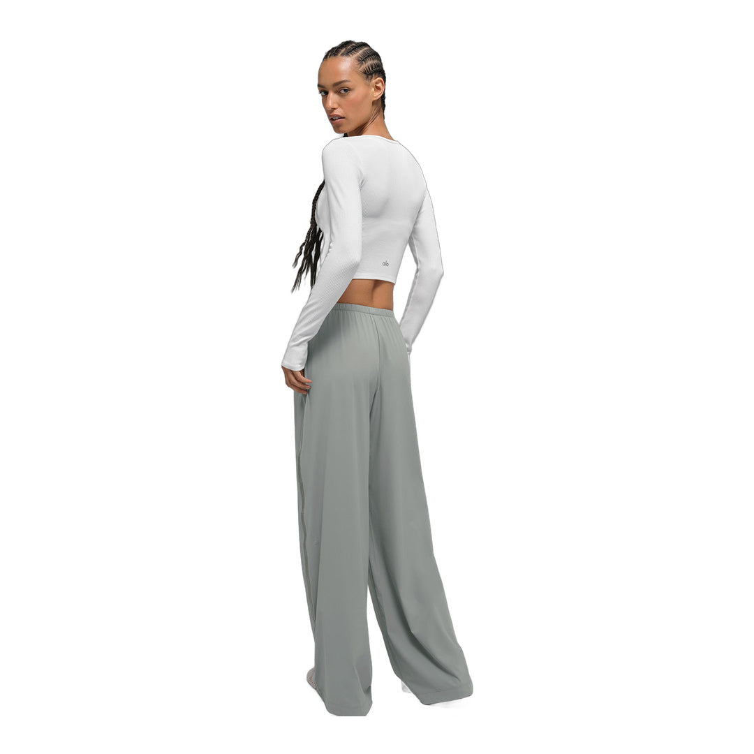 alo Breezy Wide Leg Pant (Long) - Lunar Grey