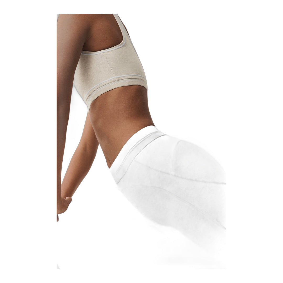 alo Alosoft High-Waist Heart Throb Legging - Oatmeal Heather/White
