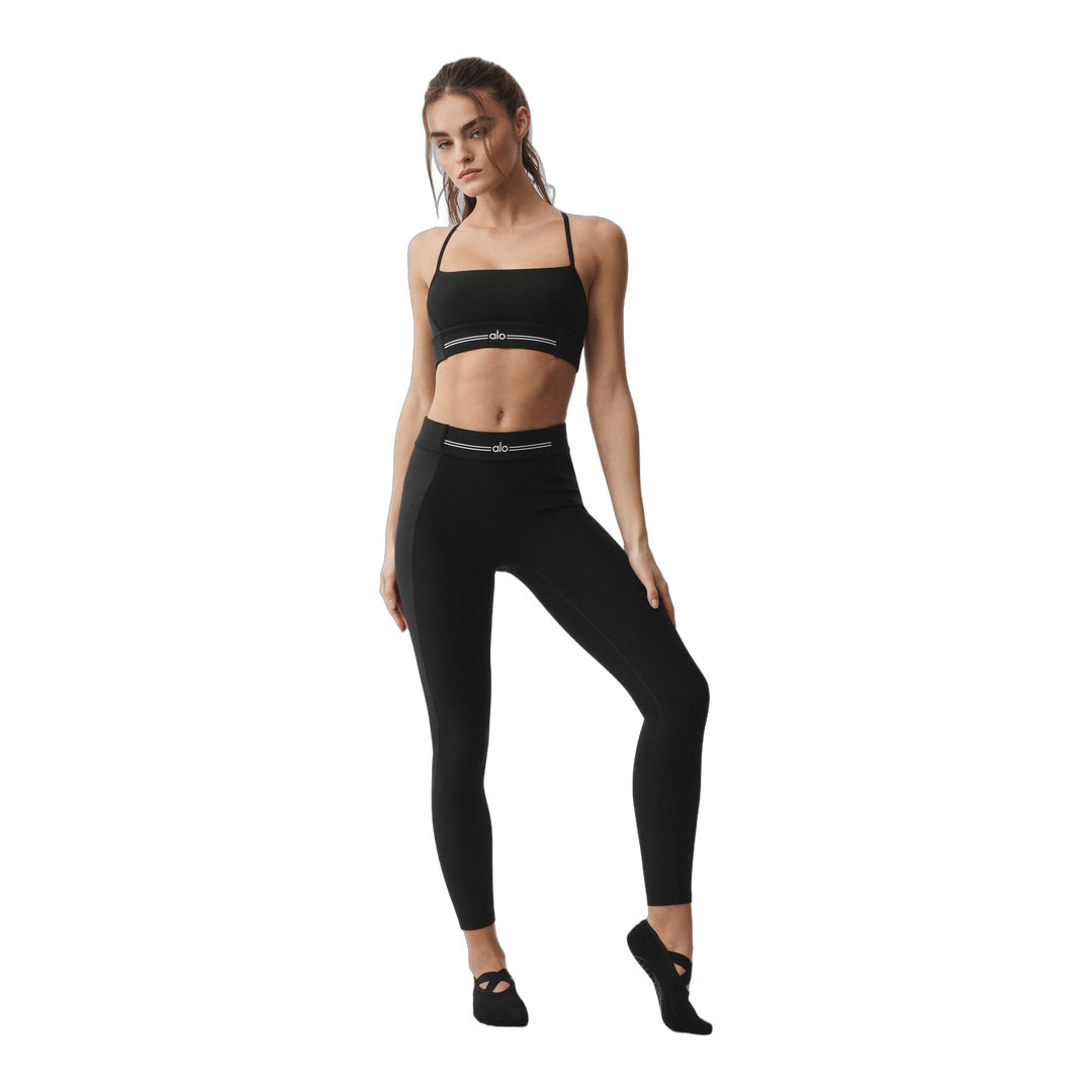 alo Alosoft High-Waist 7/8 Relay Legging - Black/White