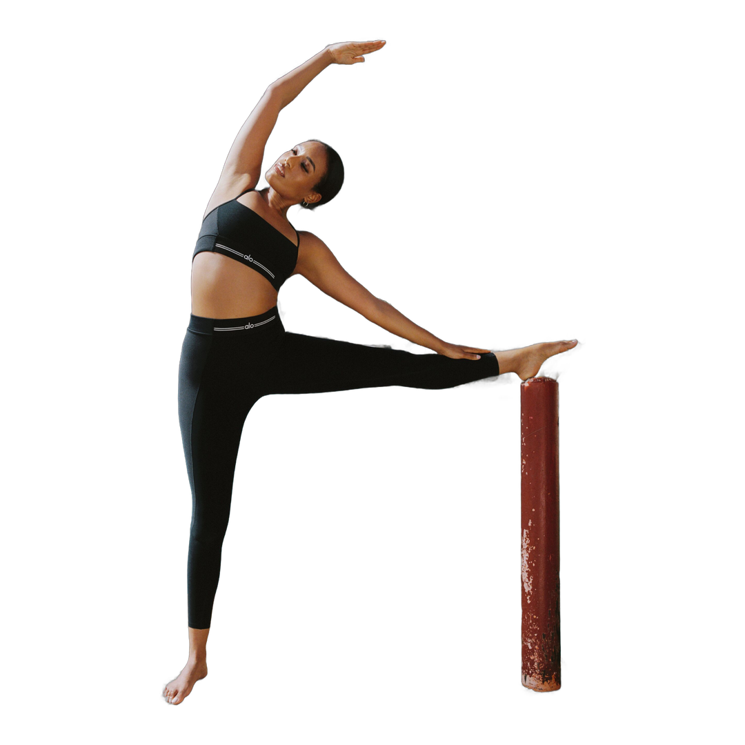 alo Alosoft High-Waist 7/8 Relay Legging - Black/White