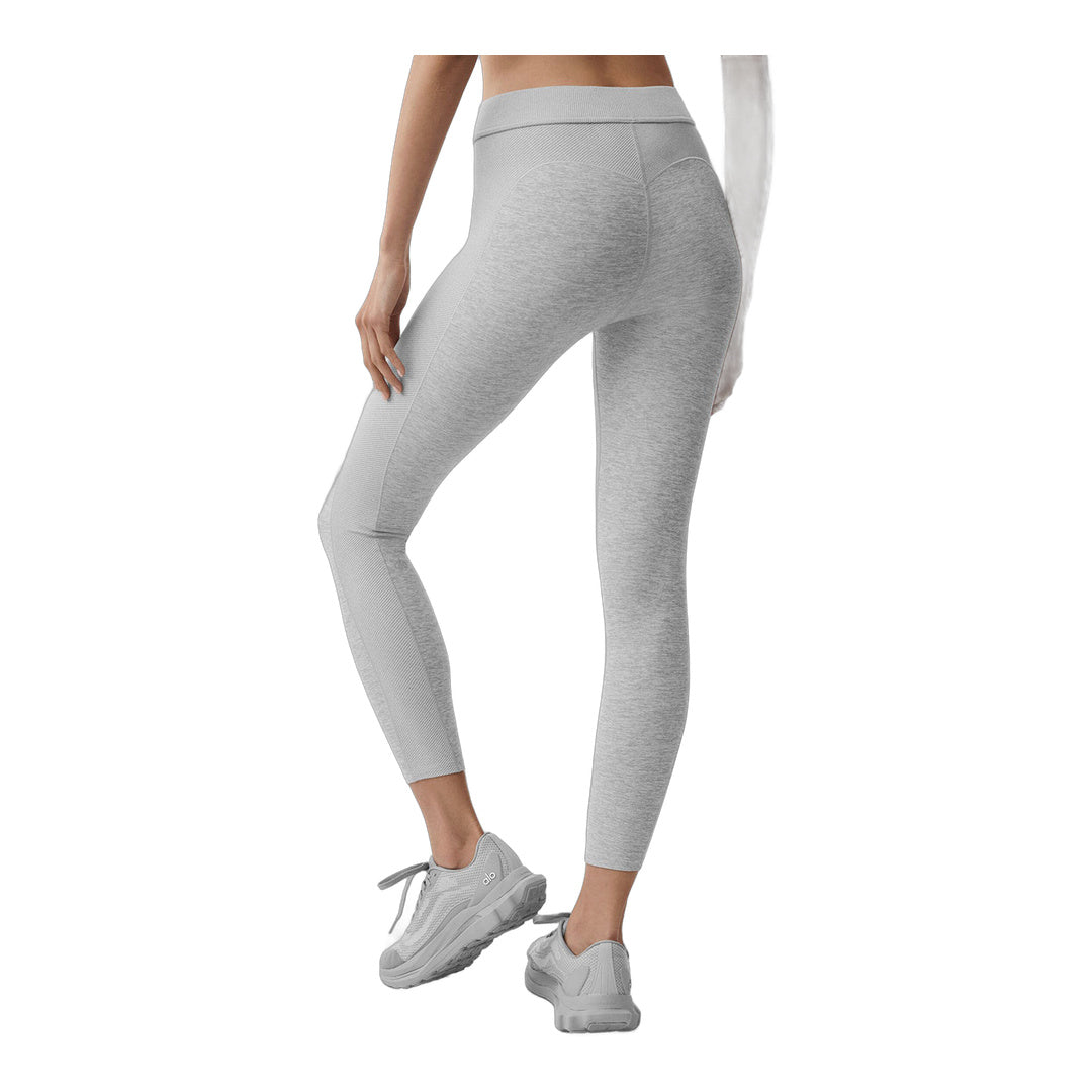 alo Alosoft High-Waist 7/8 Relay Legging - Athletic Heather Grey/White