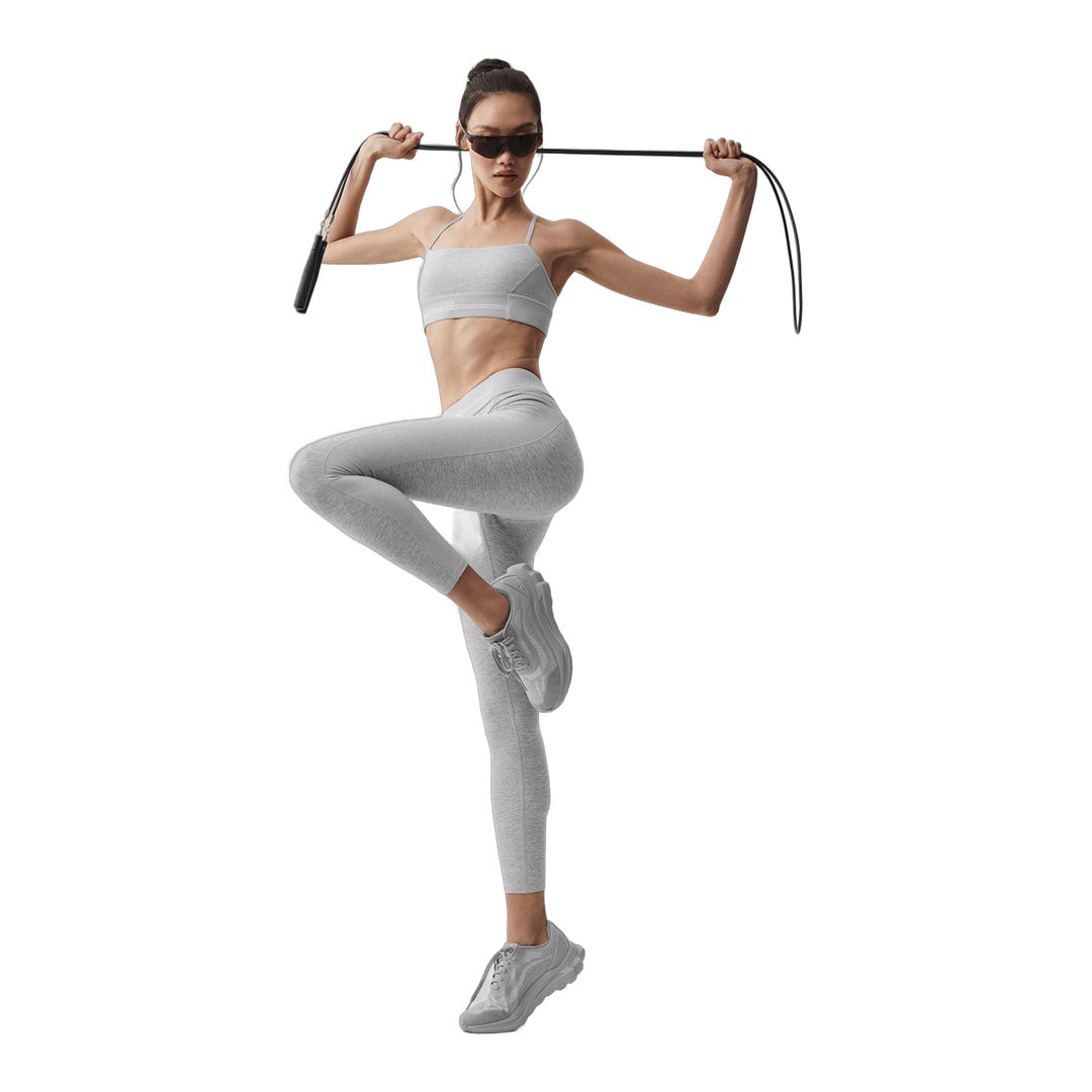 alo Alosoft High-Waist 7/8 Relay Legging - Athletic Heather Grey/White