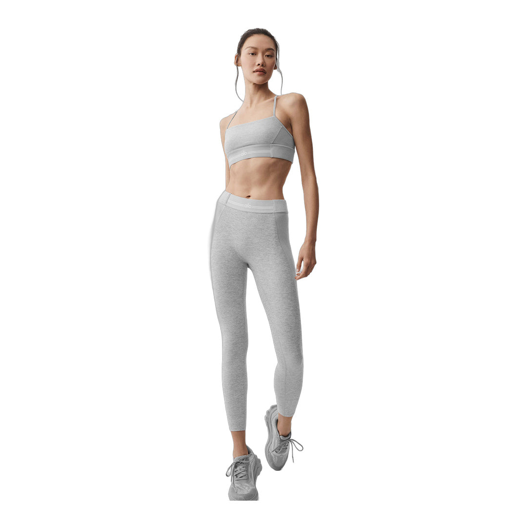 alo Alosoft High-Waist 7/8 Relay Legging - Athletic Heather Grey/White