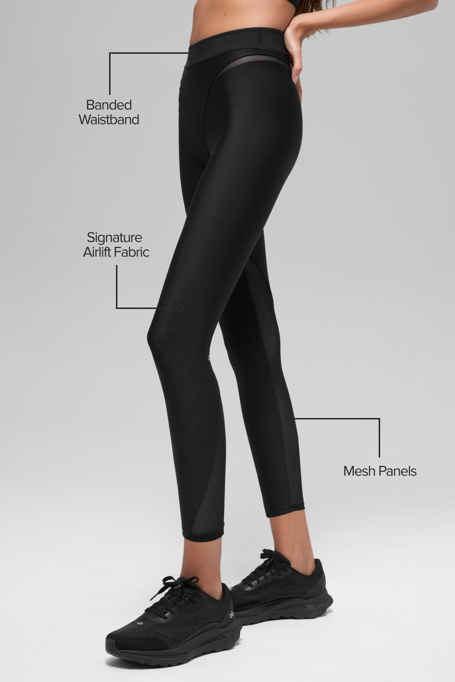 alo Airlift High-Waist 7/8 Rebel Legging - Black