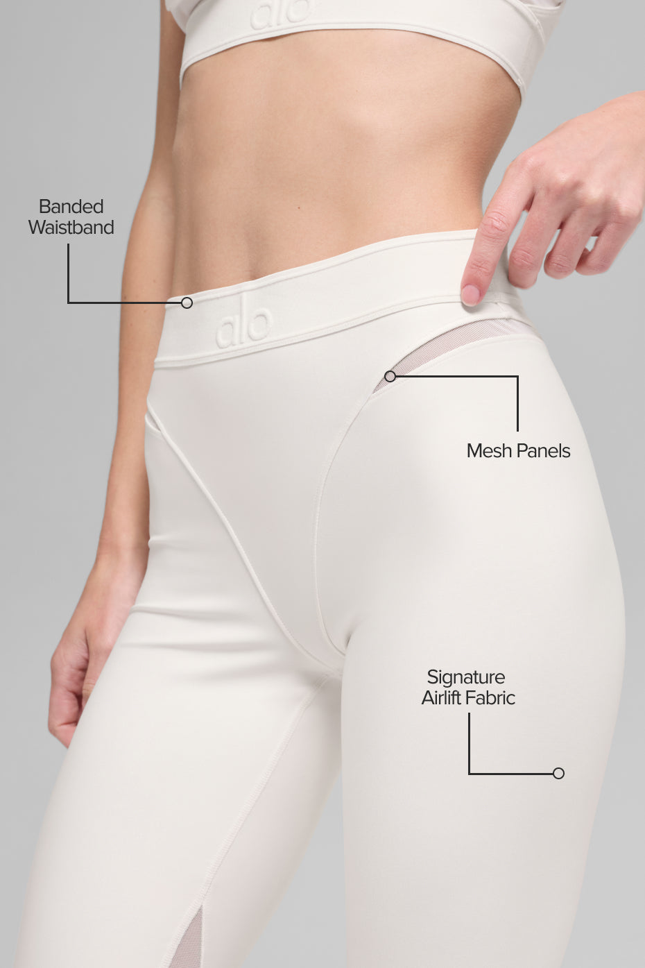 alo Airlift High-Waist 7/8 Rebel Legging - Ivory