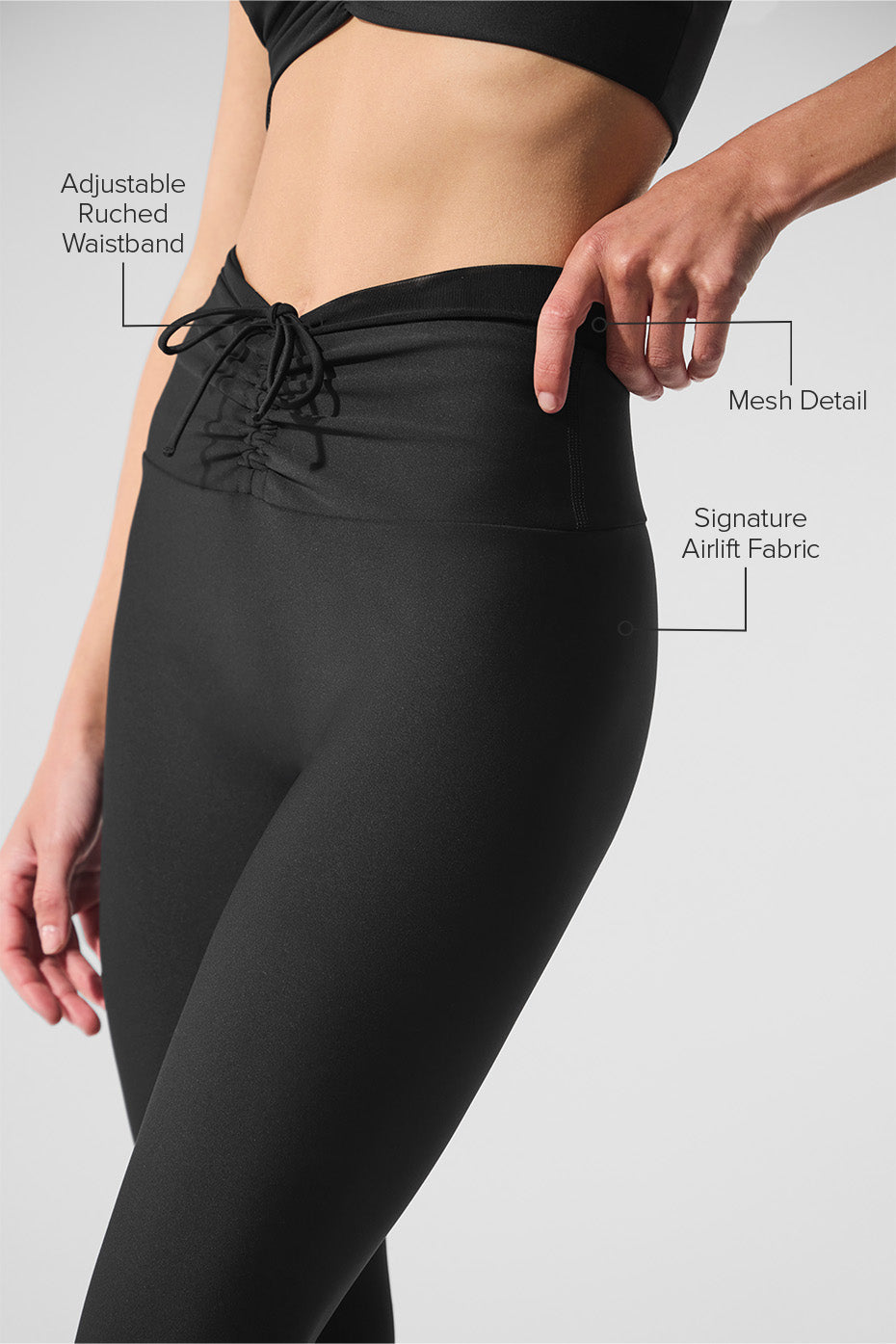 alo Airlift Mesh High-Waist Divine Legging - Black