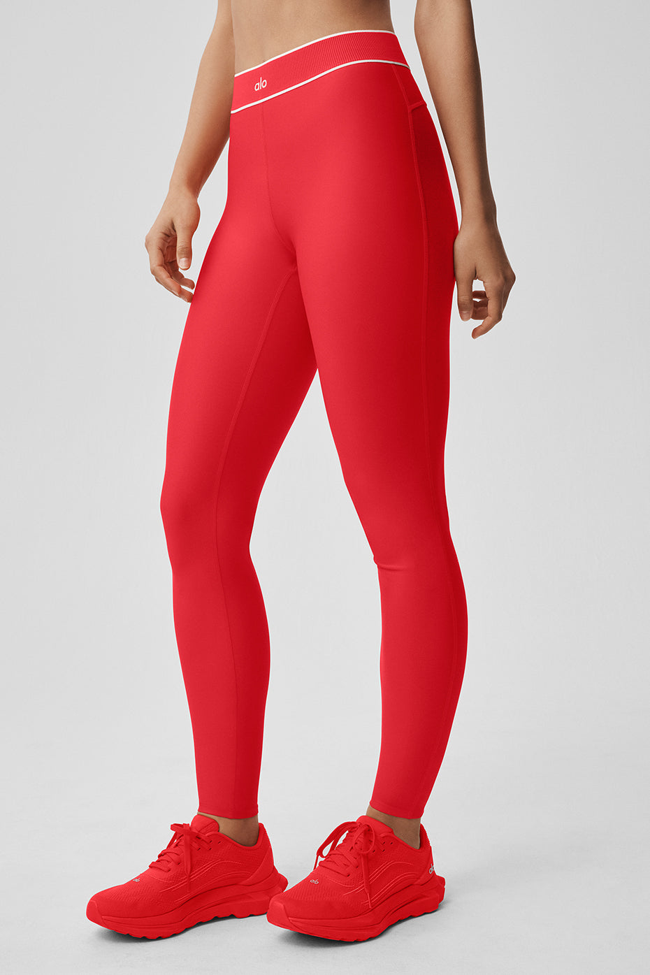 alo Airlift High-Waist Alignment Legging - Bright Red/White