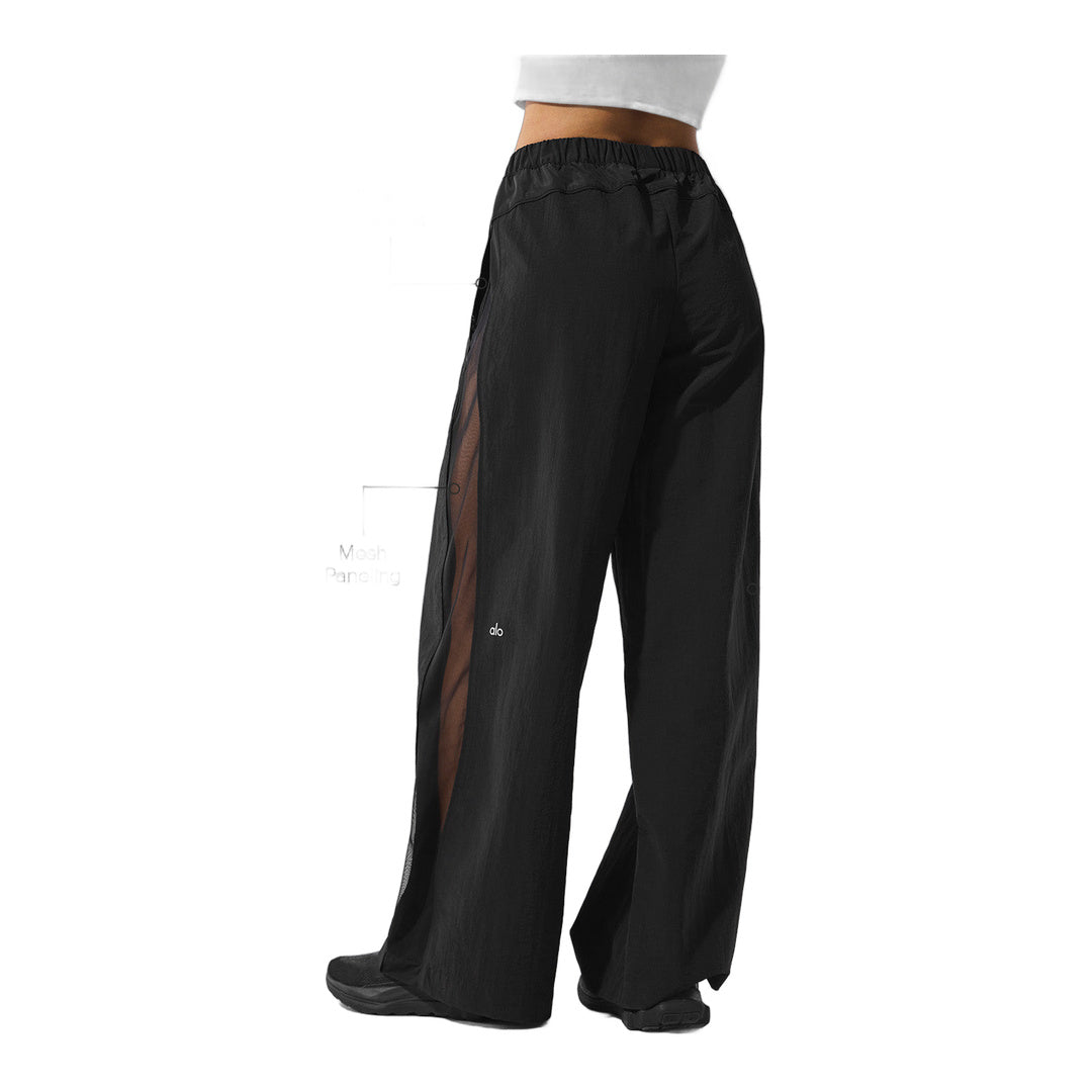 alo High-Waist Origin Wide Leg Track Pant - Black