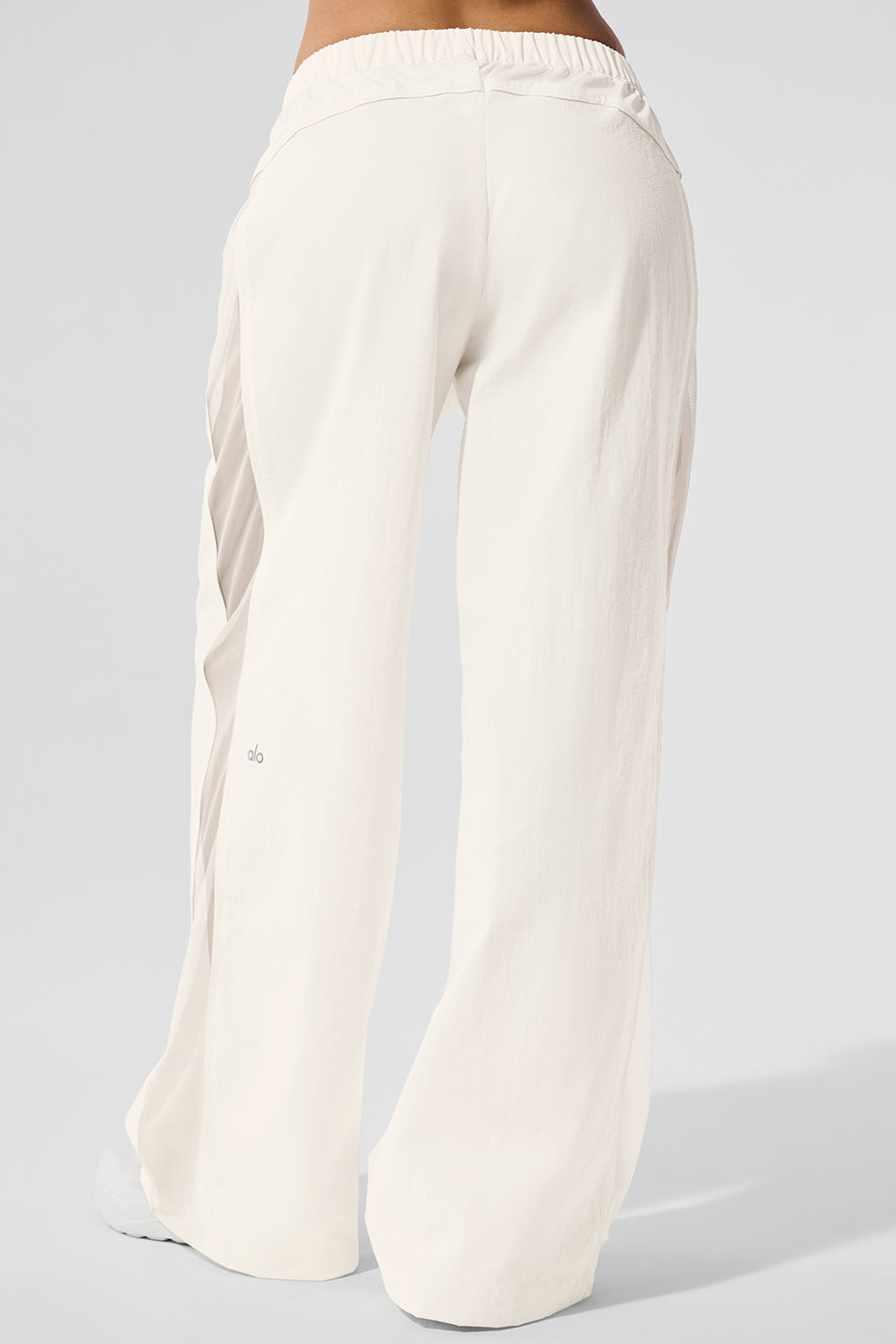 alo High-Waist Origin Wide Leg Track Pant - Ivory
