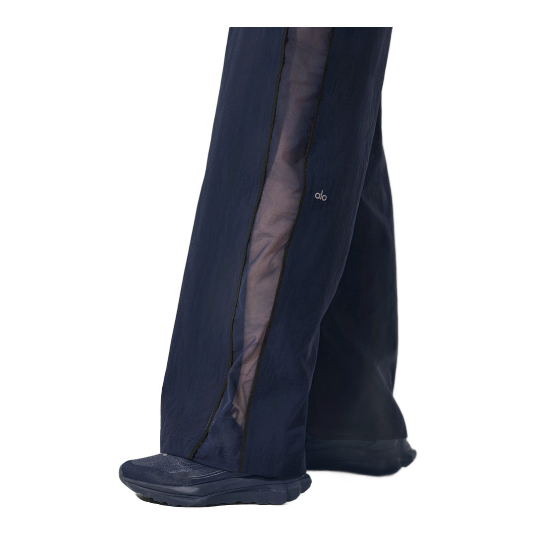 alo High-Waist Origin Wide Leg Track Pant - Navy/Black