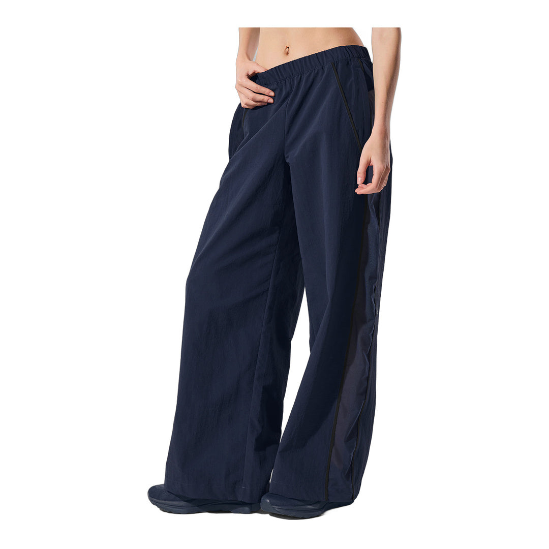 alo High-Waist Origin Wide Leg Track Pant - Navy/Black