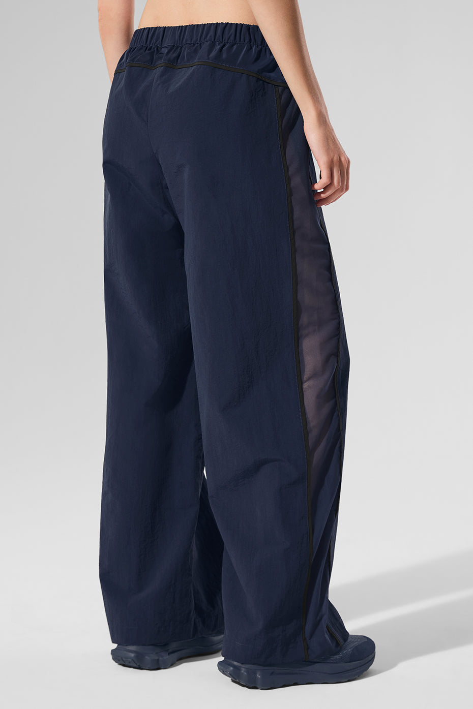 alo High-Waist Origin Wide Leg Track Pant - Navy/Black