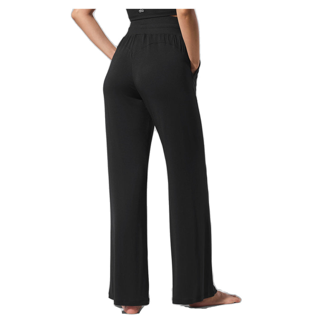 ALO Semi-Sheer Delicate Lounge Flare Pant (Regular) - Black