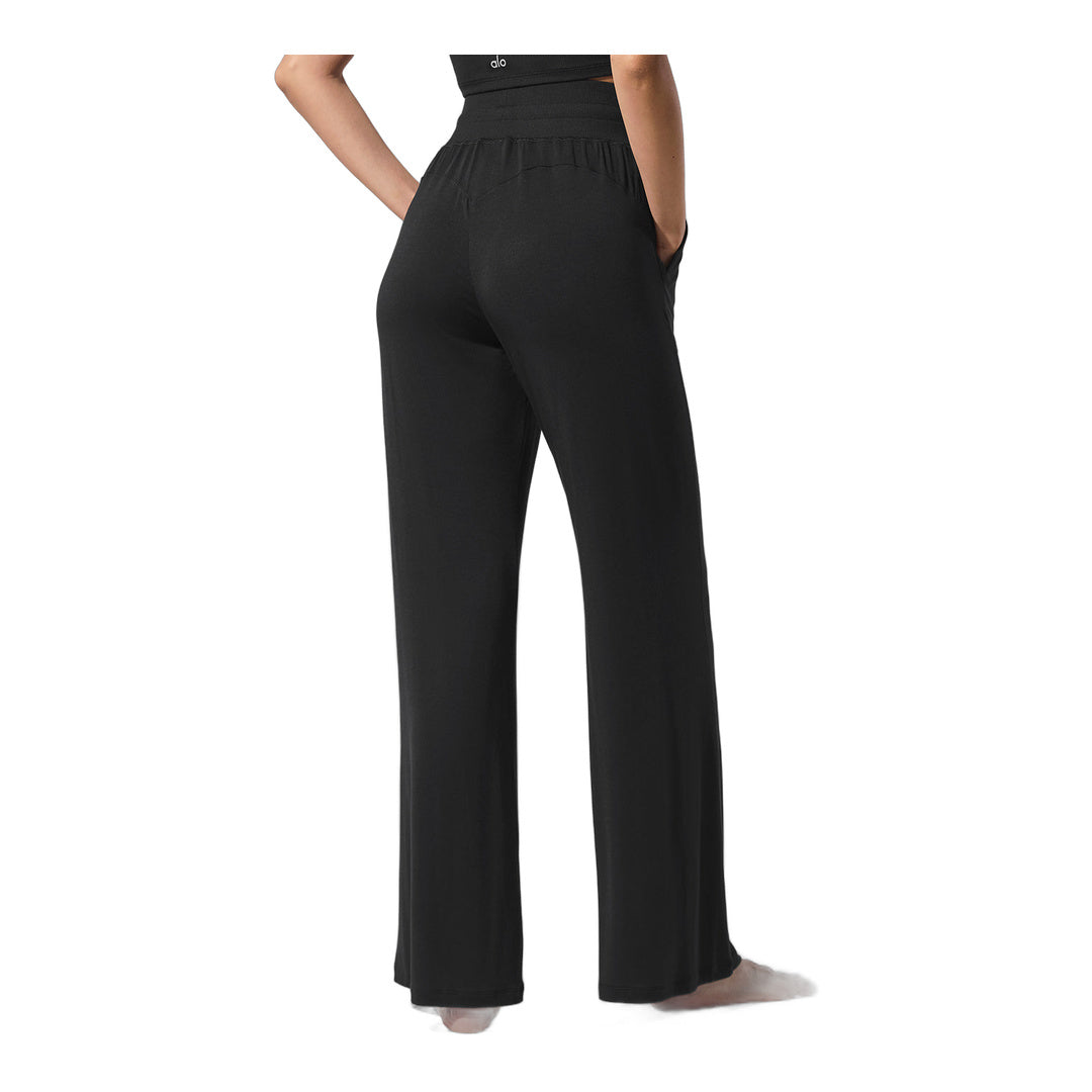 alo Semi-Sheer Delicate Lounge Flare Pant - Black