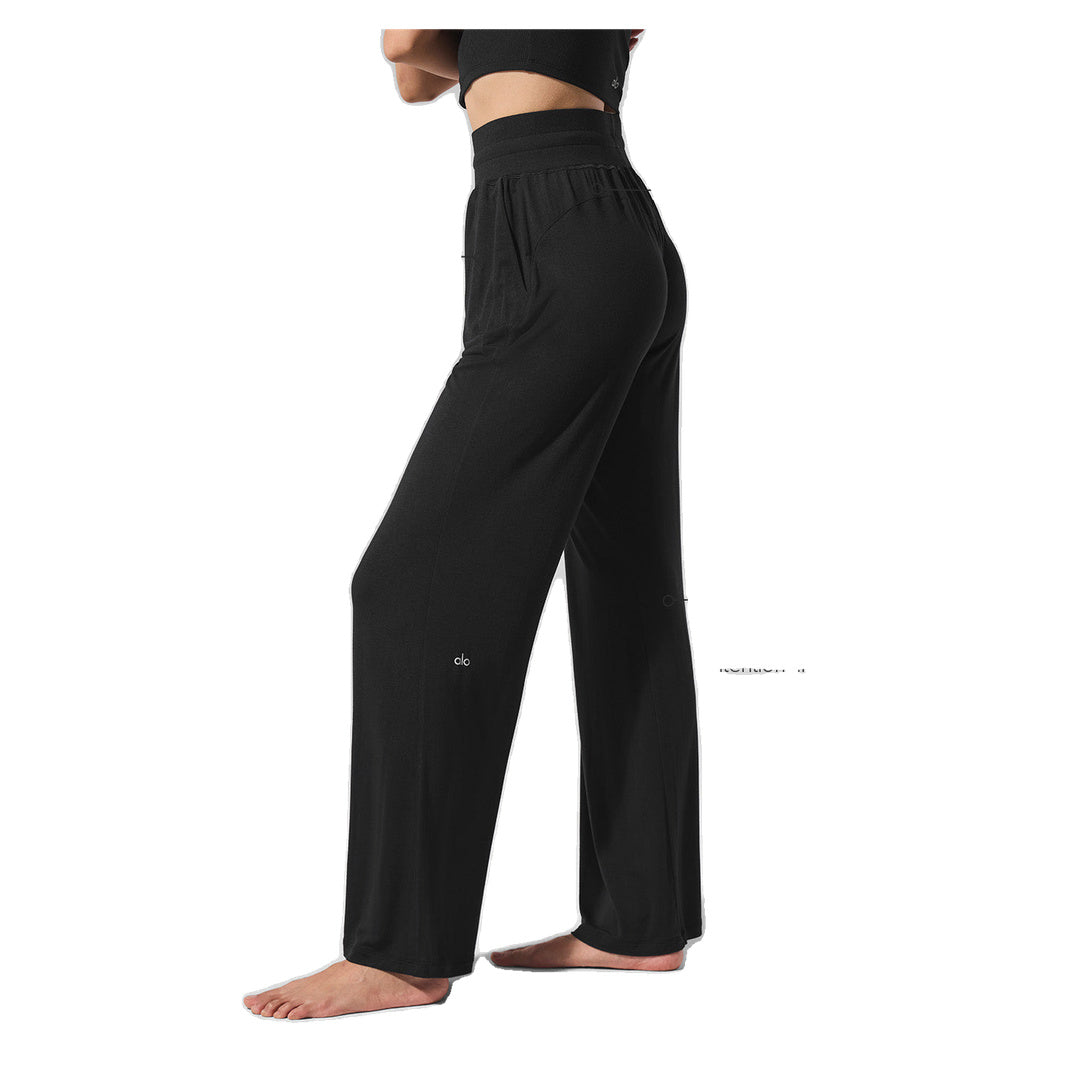 ALO Semi-Sheer Delicate Lounge Flare Pant (Regular) - Black