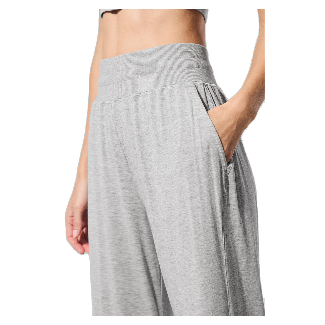 ALO Semi-Sheer Delicate Lounge Flare Pant (Regular) - Athletic Heather Grey