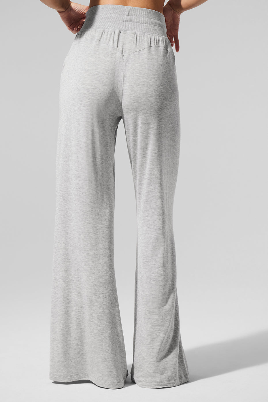 alo Semi-Sheer Delicate Lounge Flare Pant - Athletic Heather Grey
