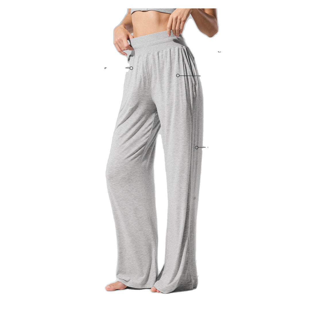 ALO Semi-Sheer Delicate Lounge Flare Pant (Regular) - Athletic Heather Grey