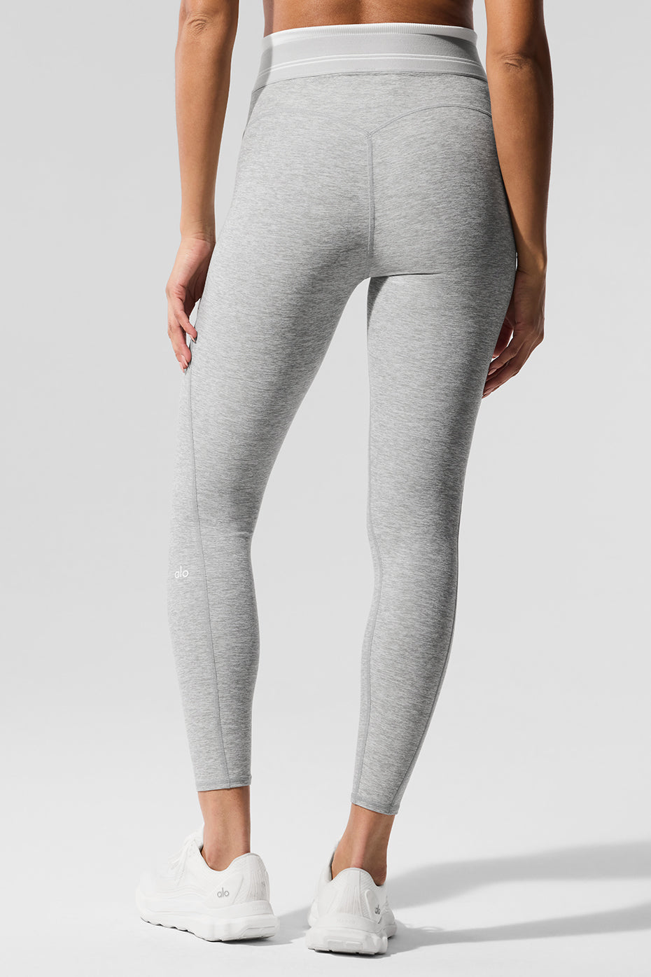 alo Alosoft High-Waist 7/8 Better Together Legging - Athletic Heather Grey/White