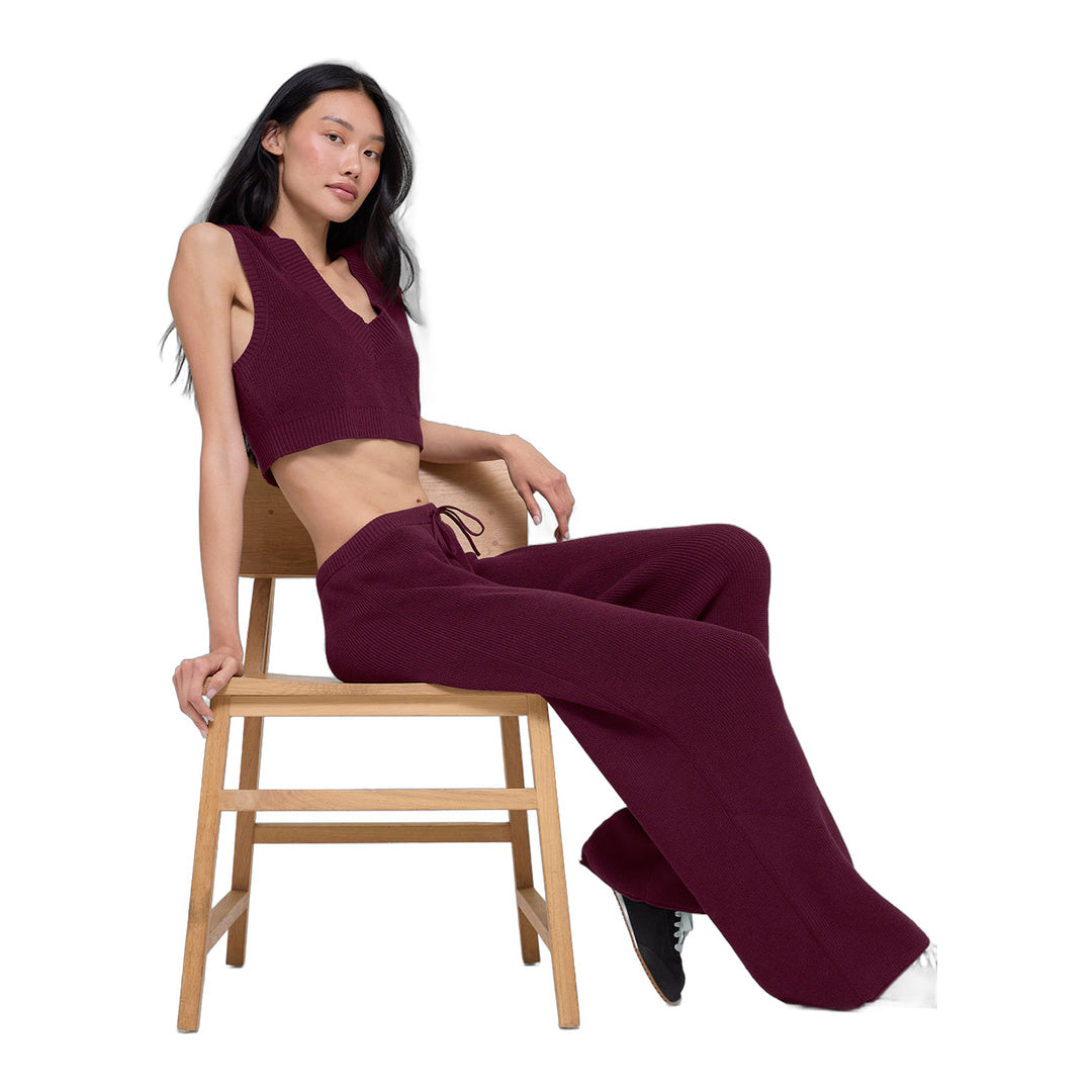 alo Supernatural Sweater Pant - Burgundy