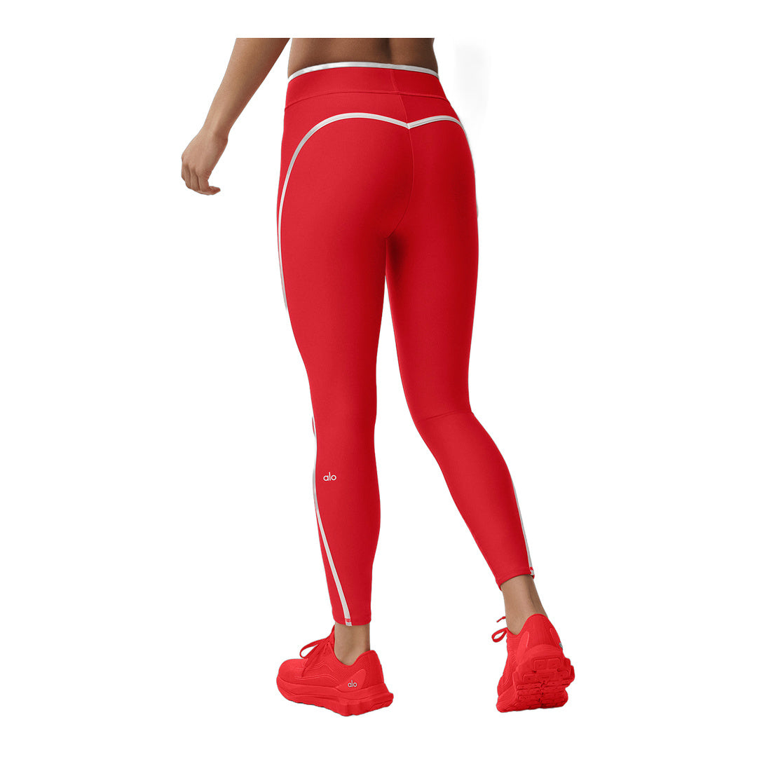 alo Airlift High Waist Charger 7/8 Legging - Bright Red/White