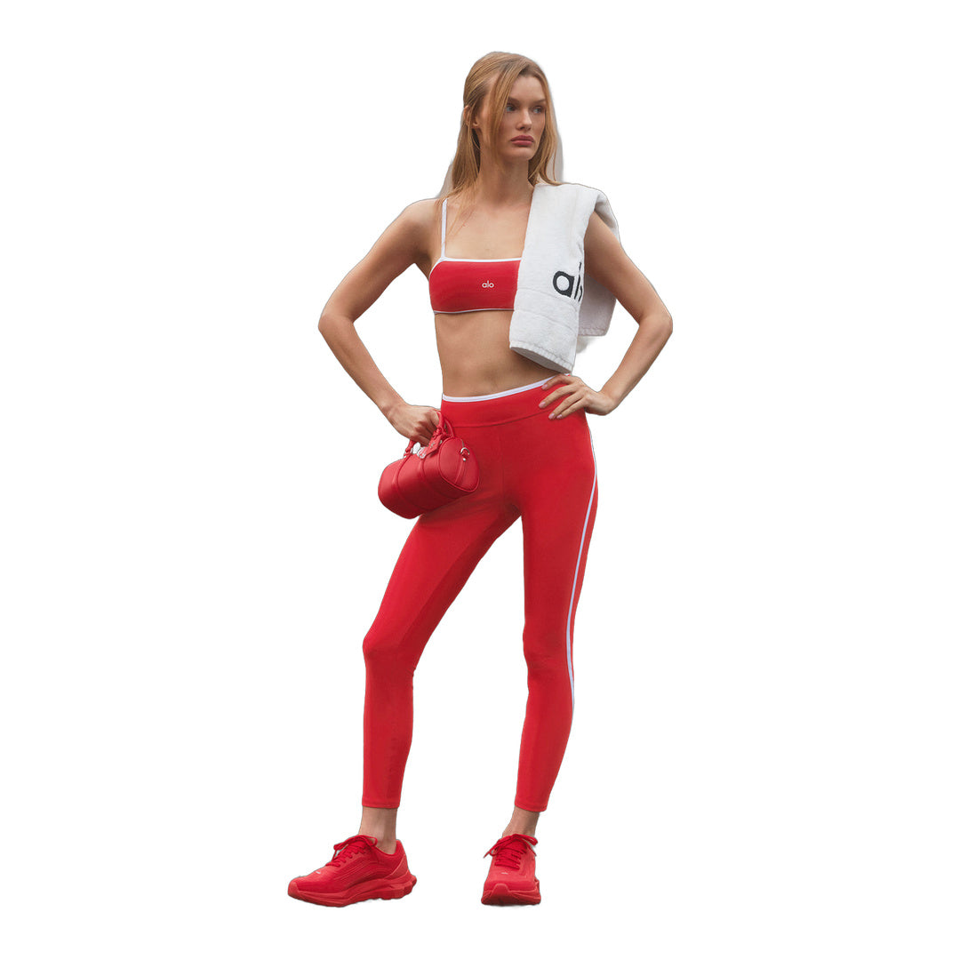 alo Airlift High Waist Charger 7/8 Legging - Bright Red/White
