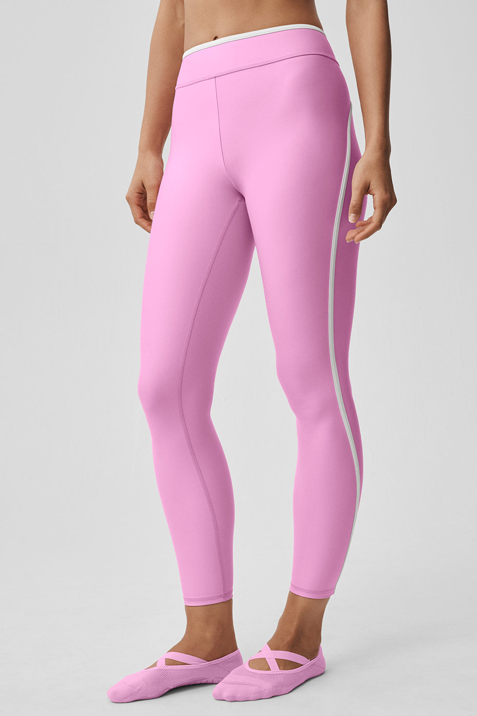 alo Airlift High Waist Charger 7/8 Legging - Candy Heart Pink/White