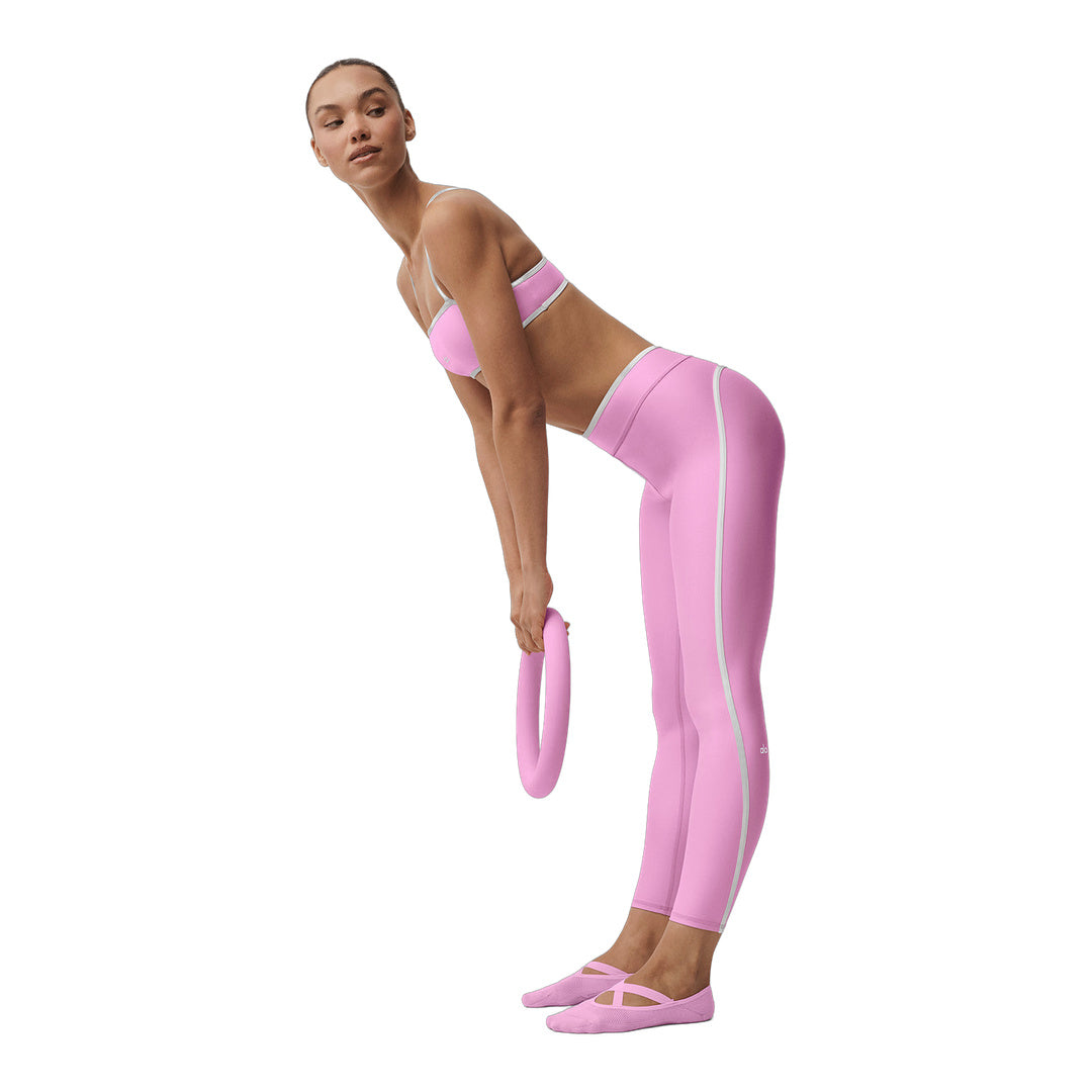 alo Airlift High Waist Charger 7/8 Legging - Candy Heart Pink/White