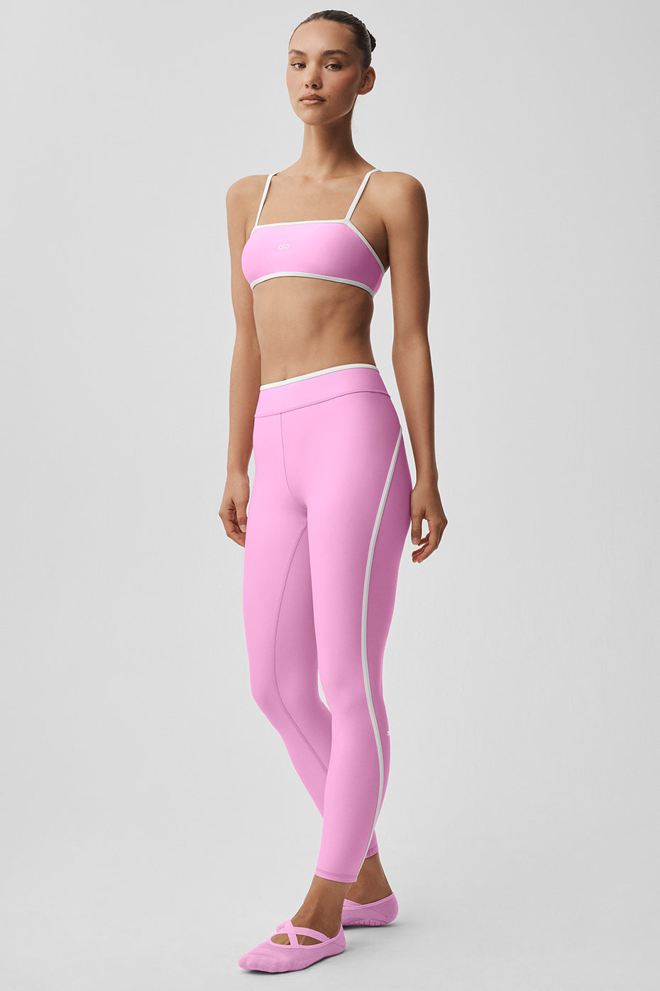 alo Airlift High Waist Charger 7/8 Legging - Candy Heart Pink/White