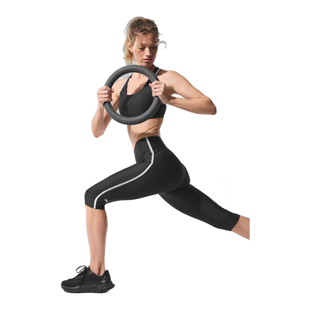 alo Airlift High-Waist Super Sleek Contrast Capri - Black/White