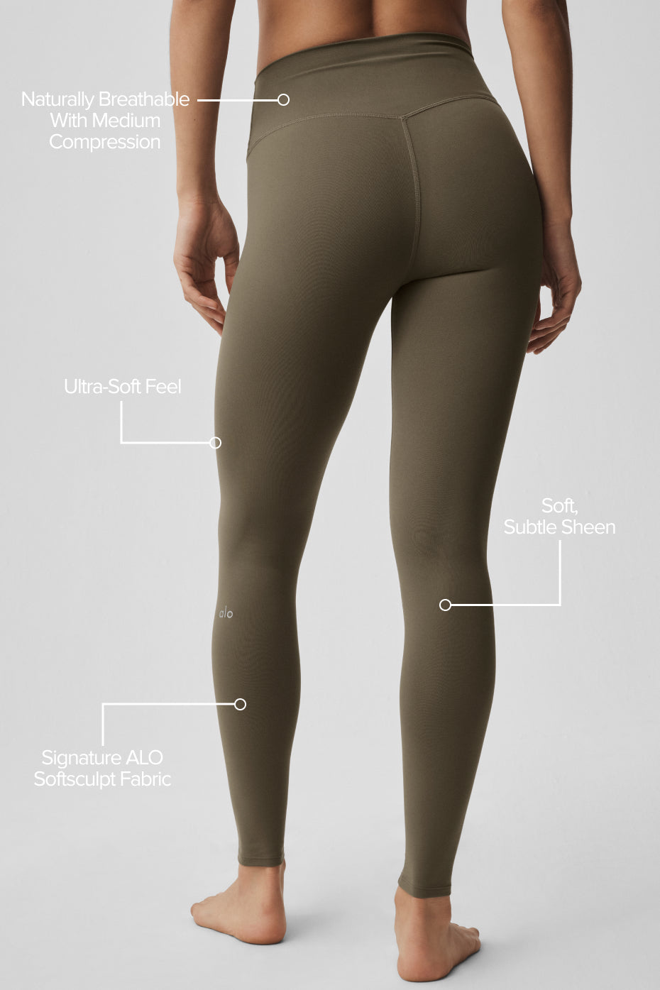 alo ALO Softsculpt High-Waist Legging - Olive Tree