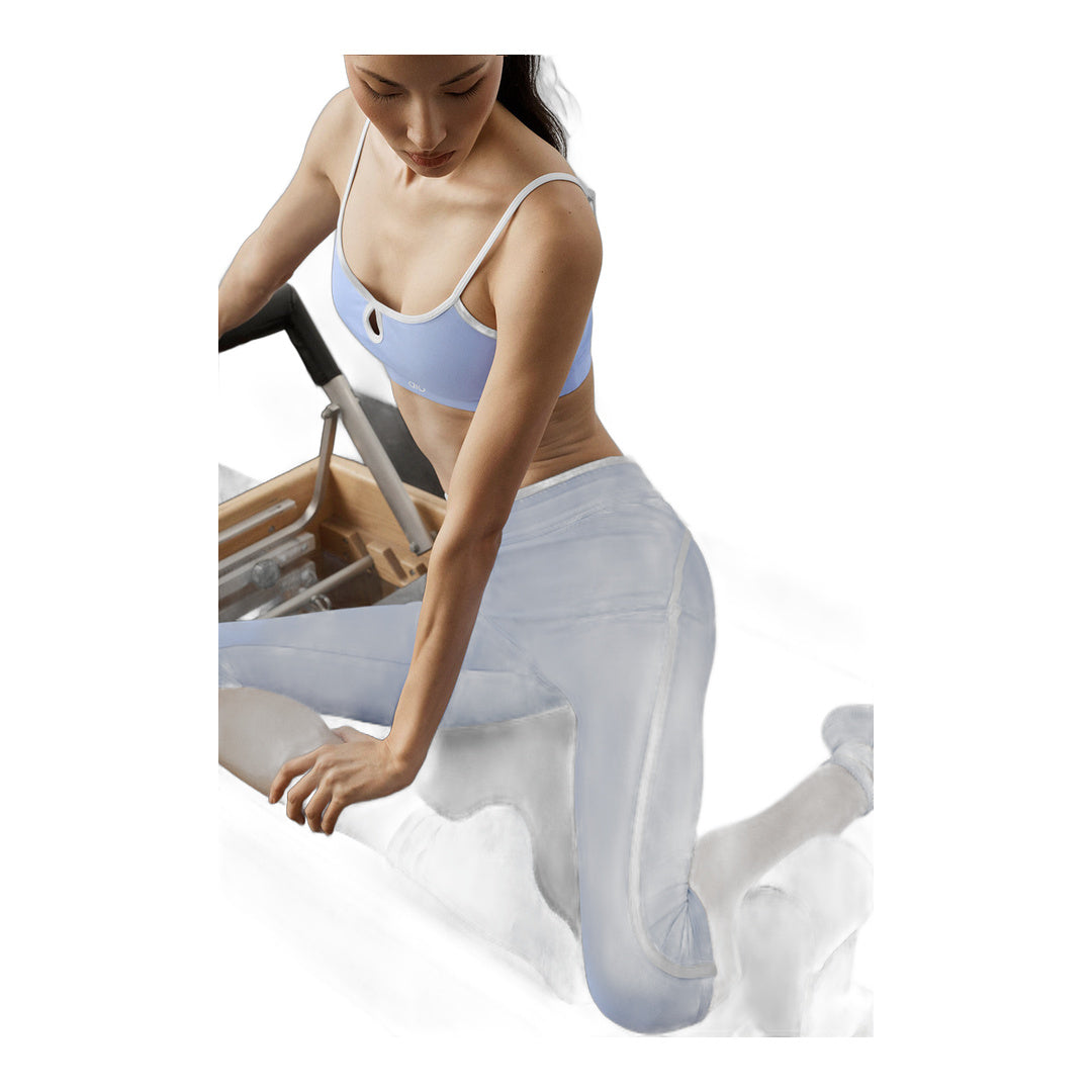 alo Airbrush High-Waist Race Pace Capri - Light Provence Blue/White