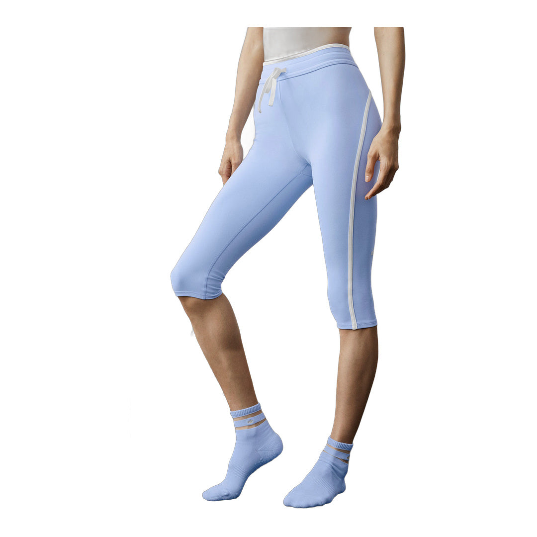 alo Airbrush High-Waist Race Pace Capri - Light Provence Blue/White