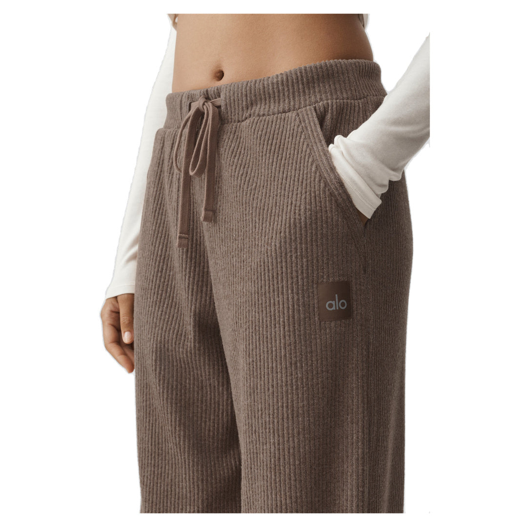 ALO Muse Wide Leg Pant - Java Brown Heather