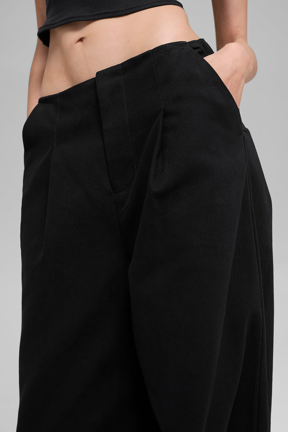 alo High-Waist Main Character Wide Leg Trouser - Black