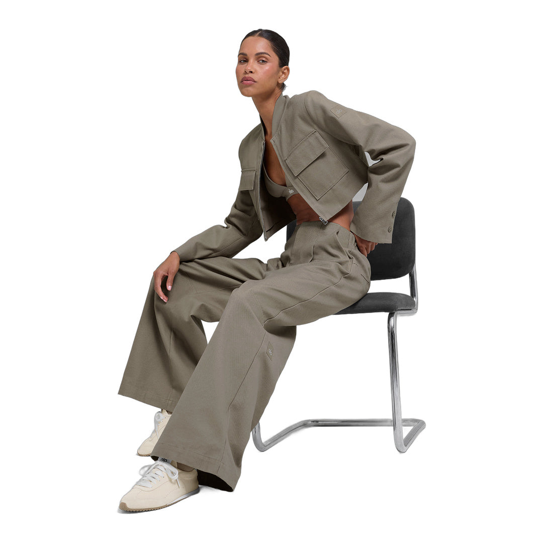 alo High-Waist Main Character Wide Leg Trouser - Light Cocoa