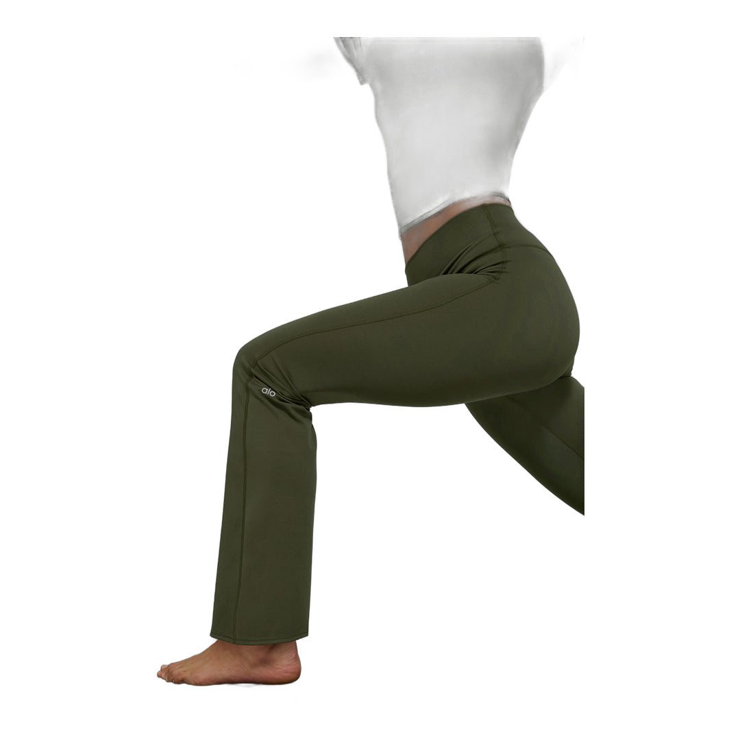 alo ALO Softsculpt High-Waist 7/8 Bootcut Legging - Green Olive