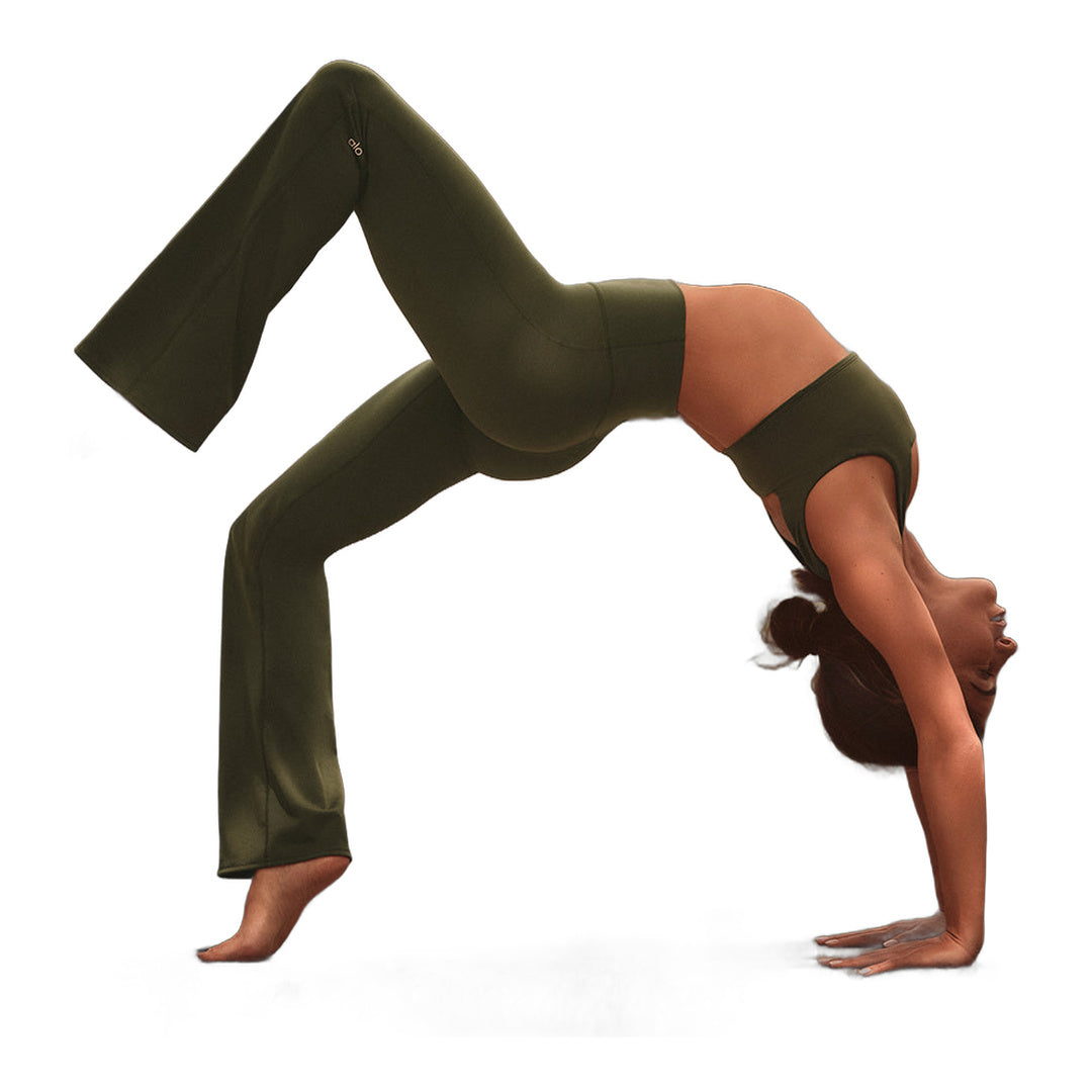 alo ALO Softsculpt High-Waist Bootcut Legging - Green Olive